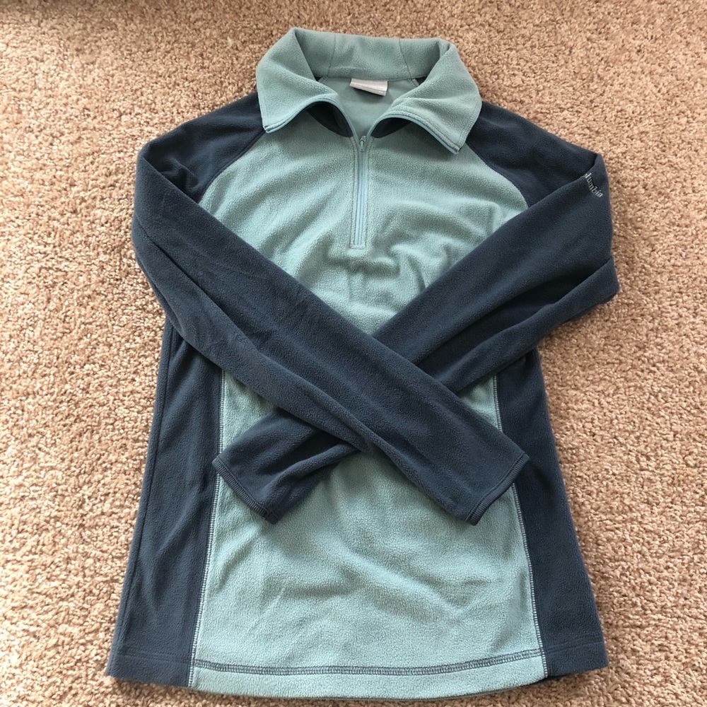 Teal Columbia Thin Sweatshirt Quarter Zip